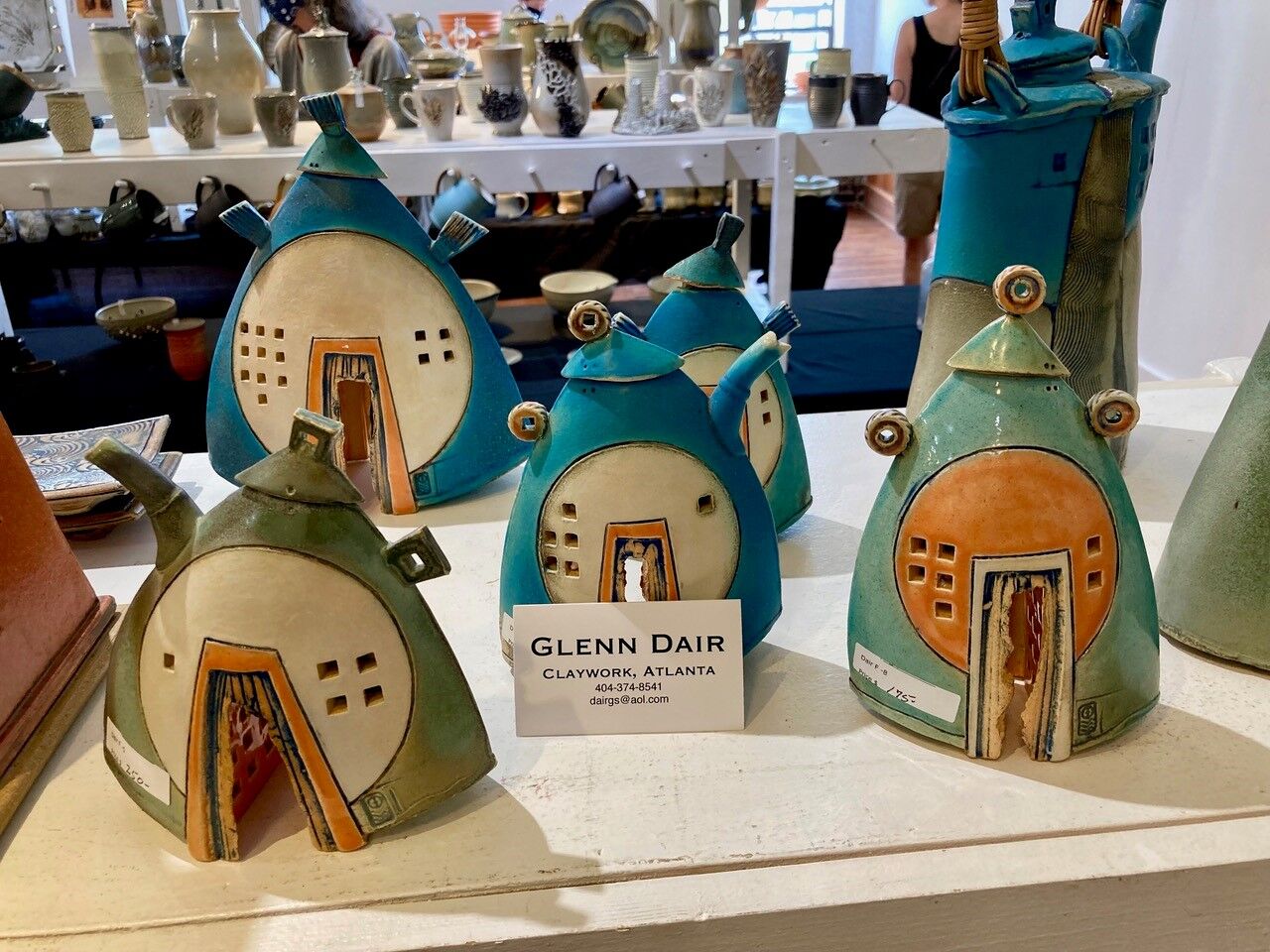 Pottery with a purpose and beauty—these teapots are by Glenn Dair.